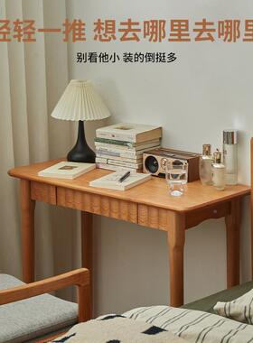实木书桌带抽全屉古樱桃木电脑复桌小户型学习桌式日XCZ简约写字