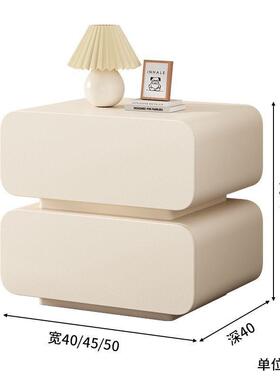 奶柜风床头简约现油代实木床头SWU柜收纳柜家用床子卧室小型床边