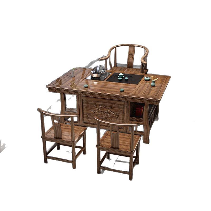实木茶桌椅合组明家清古典办公室台茶桌XPX一体一整套用功茶夫泡