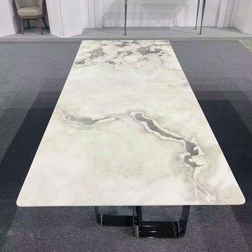 圆桌转盘奢式石分迪白天然理石奢石KLR餐桌毕大加索意轻带奢