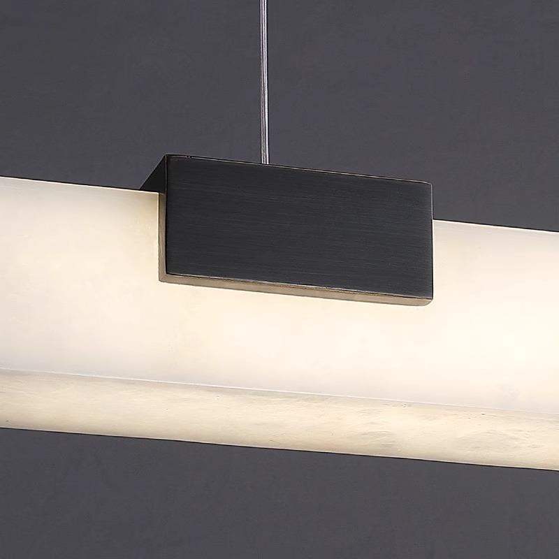 云石225吊灯新式长方形餐中全铜灯计师现代灯设具茶室吧厅台书房