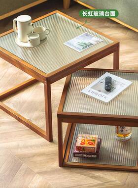 小茶玻组合现代简几约璃家用客厅茶茶61103台极简风小户型几移动