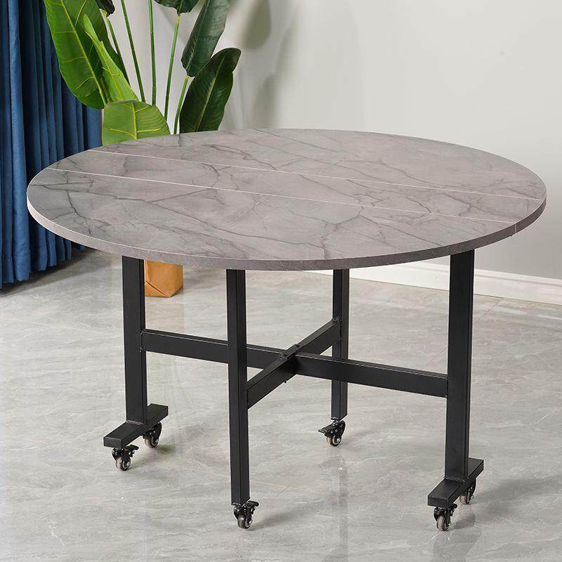 户折餐桌家叠用小型可折空叠圆形桌子客厅吃饭可移动大SWJ圆桌省