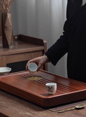 原彩品经茶盘新中实木盘简约木茶台家用整块花梨长方式形典94550