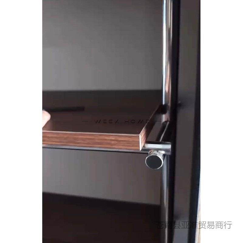 丹尼华中古不锈钢置架物简书架办隔公室易断玄关客厅悬空顶59543
