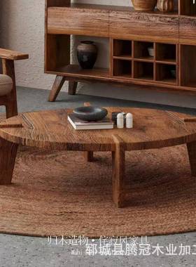 复古风实茶木几木中古客日式厅实茶台民宿PVI家具插寂风原木茶台