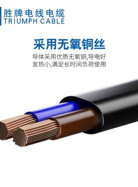 VD7E护套软线H03V-H2F扁线RV388V2*V0.5黑色两芯现货直供