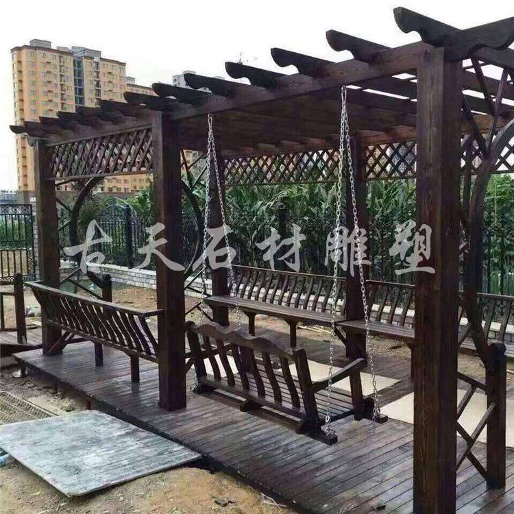 防腐木庭葡萄架外碳化户木长廊CHC爬藤廊架木院木凉亭花架长廊