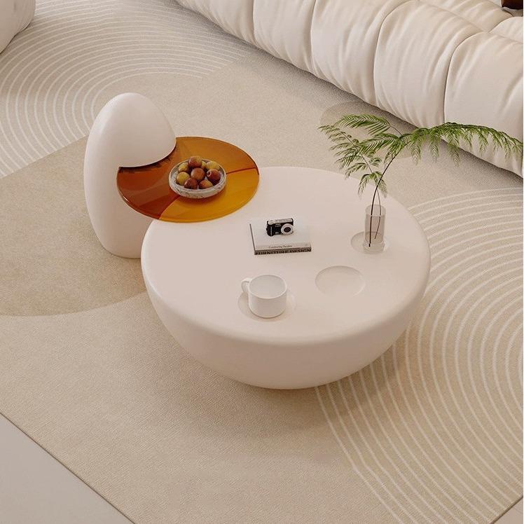 奶油风猫几爪茶客厅家用小户型感圆形现代轻奢茶约几AIM电视简柜
