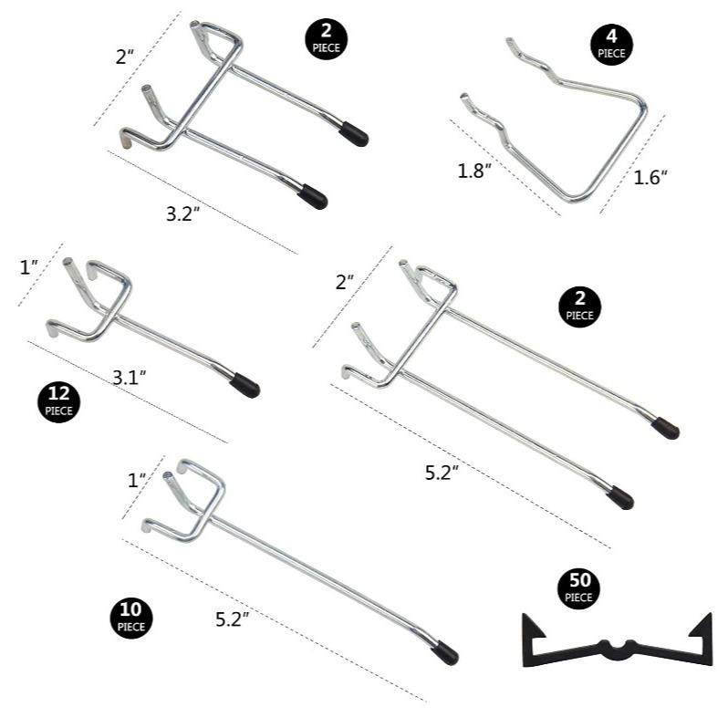 洞板库挂402钩通件用商超仓洞货架挂钩金属洞洞板配170PC挂钩