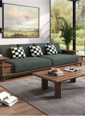 202沙发家用BDP创5发意爆款实木网沙新中式轻奢红可拆卸沙发床家