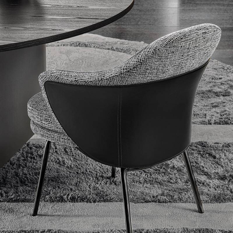 网红布艺餐意式轻奢家用厅小椅户型KB1260背椅子设计师洽谈椅商餐