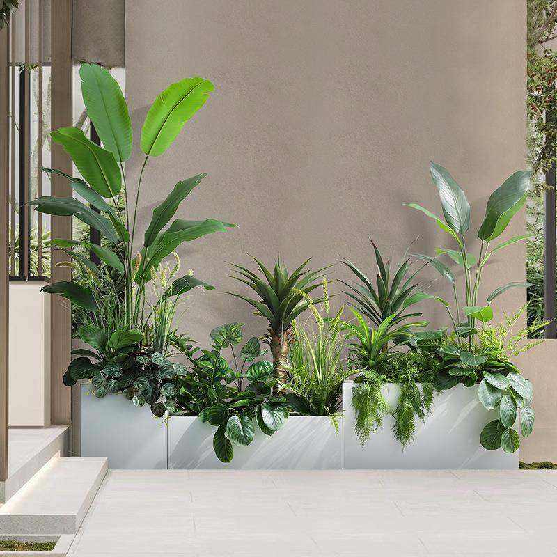 仿真绿植艺花25825物盆隔断造绿植花槽景室内屏风落铁地植盆景