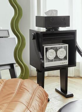 PK7J机器边柜实沙发边几侧黑胡桃收纳置物柜71396客床厅储人物柜