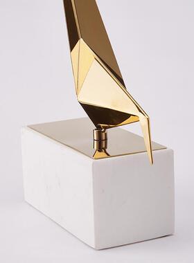 式金属千ADF鸟纸欧鹤厅摆件酒店样板房软装饰品几何客电视柜小工