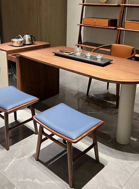 9U阳台茶椅组合客新桃中式简桌约黑胡EHO木茶桌小户型家用厅办公