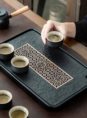 然乌盘QAW金石茶干泡台家用茶具托盘沥水小型轻奢日式小台茶蓄天