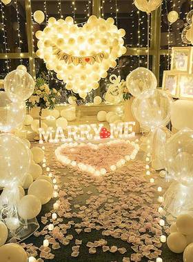 SWG求婚道具漫惊白喜场景布置创浪意表套餐内室装饰客厅酒店氛围