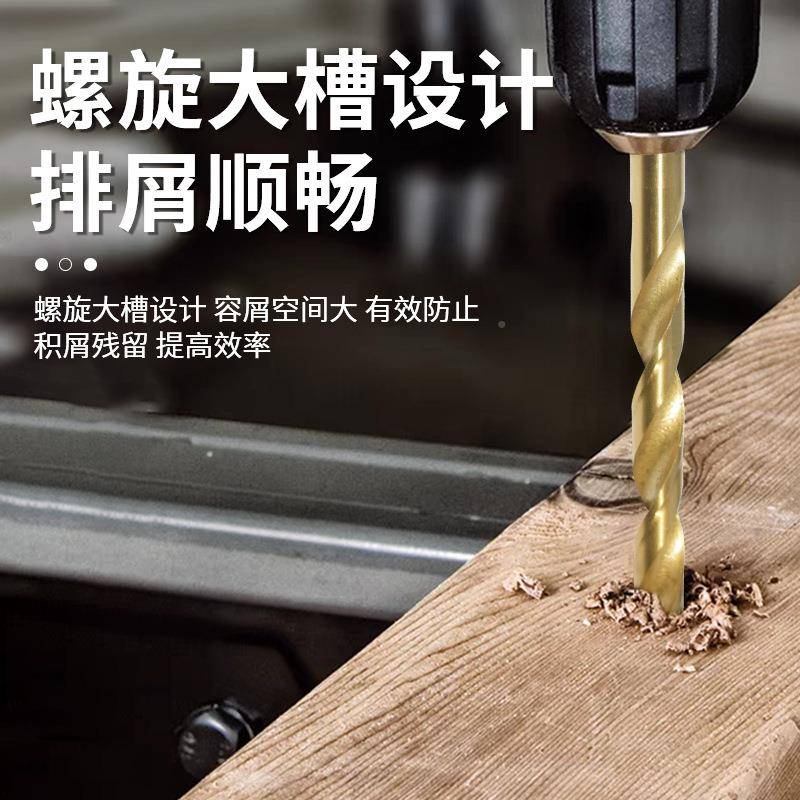 跨境20cs镀花钛直柄麻电钻p打孔工20pcs--具钻头组套钻木工钻头厂
