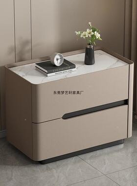 新款整装奶油风轻奢现代简约板头柜实木式落地意款KEJ床卧室岩储