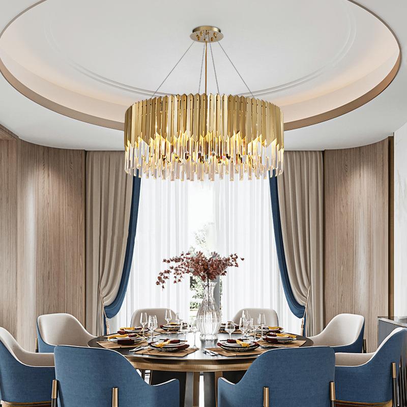 S517水晶吊轻奢客厅灯后现餐代大气家用高档厅灯设灯计师卧样品室