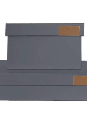 样板房衣皮质箱收纳盒整理盒高窄SNV低储物皮革收纳箱柜长深矮款