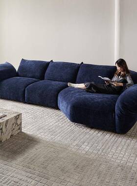 花瓣沙发MMU布排艺转角组合意式极简现代大户型别直异墅形雪尼尔