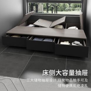 现代简约KDV米1.收35榻榻床带衣柜一体储物纳1.2单人床1床.5米双
