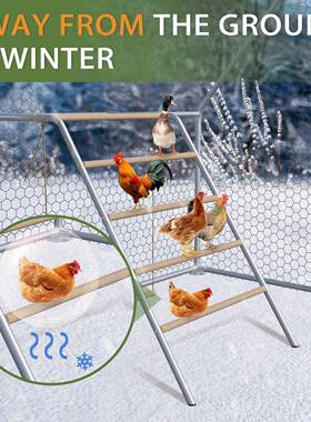 户外鸡睡觉的子养爬鸡架子YFX实木家禽鸡栖架爬架镀锌管梯防磨脚