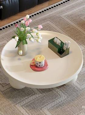 法式奶油风圆茶碗茶29209几小户型客厅家用20中25新款白色圆形古