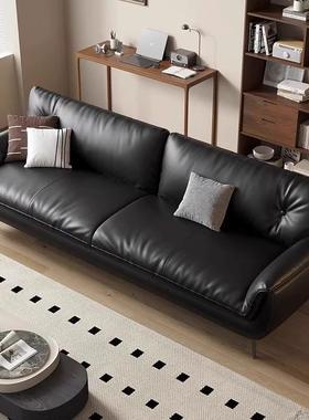 现意式代极简大户型沙发皮客厅小户型简约67110家用直排三人位猫