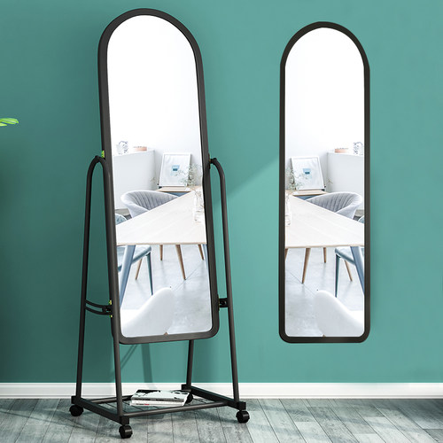 镜子全身镜穿衣镜立体镜可移动试衣镜挂墙卧室家用学生宿舍落地镜