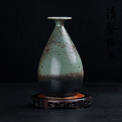 红木雕嵌瘿木核桃古董文玩把件玉石印章微型盆景摆件底座复古中式