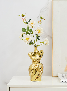 欧式复古艺术抽象女子人物创意花瓶酒柜办公室客厅桌面装饰品摆件