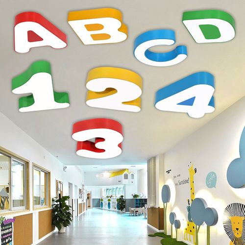 卡通数字字母灯幼儿园母婴店培训机构教室过道儿童房创意吸顶吊灯
