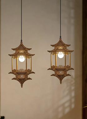 新中式宋代美学禅意室餐房厅仿古建筑子63852凉亭玄茶吊关灯六角