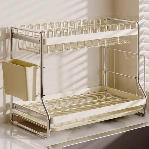 碗碟收架家纳用多功能台面置物双层碗架厨筷房砧架板子厂家直供碗