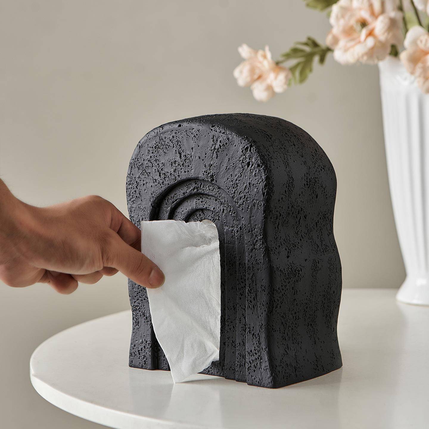 ins风扭桌扭收纸巾盒卧室客181厅面公室实用简约风树脂纳装饰办摆