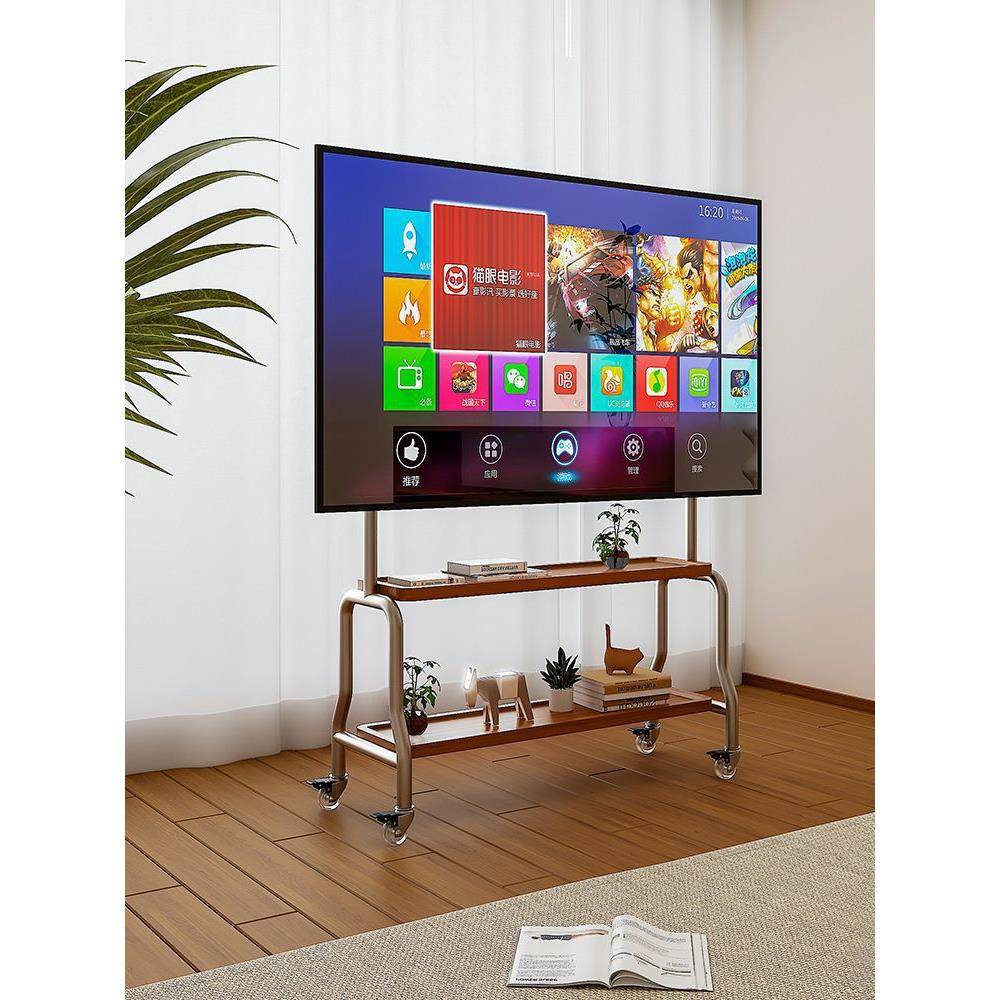 电视落支架客厅卧地室不寸锈钢艺移动式现代简约挂架43术GLE-80家