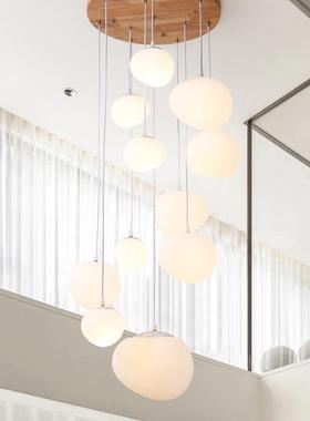 奶油风公l楼ot楼梯灯复式阁楼客厅石头吊灯68583吊顶楼梯间寓f楼