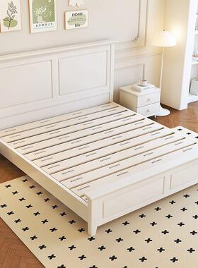 美式轻奢实木床婚1KXP米双5家用储物单白色公主大床1.8米人主人卧