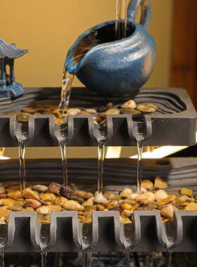 流摆件循环水招水财景鱼缸创意QWN业家居生财办公室客厅开乔迁观