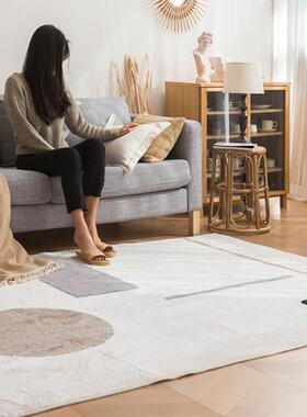 北欧简约线条客厅地毯全铺大面积发茶沙地毯几隔绒凉防6.12-L-2滑