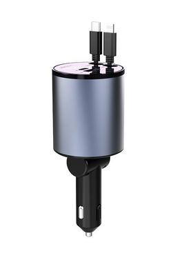 闪新款属汽车车载充电器充支持金100W超级快充伸67990缩线点烟器