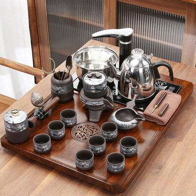 部上水烧水功壶一小体号茶盘全自动无品牌/紫砂茶具套装家底用客