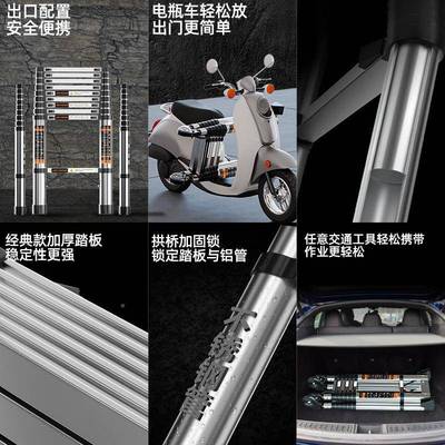 匠不锈钢特梯子家用折叠厚人之字BTLWOLDM电梯形户加厚便携直梯工