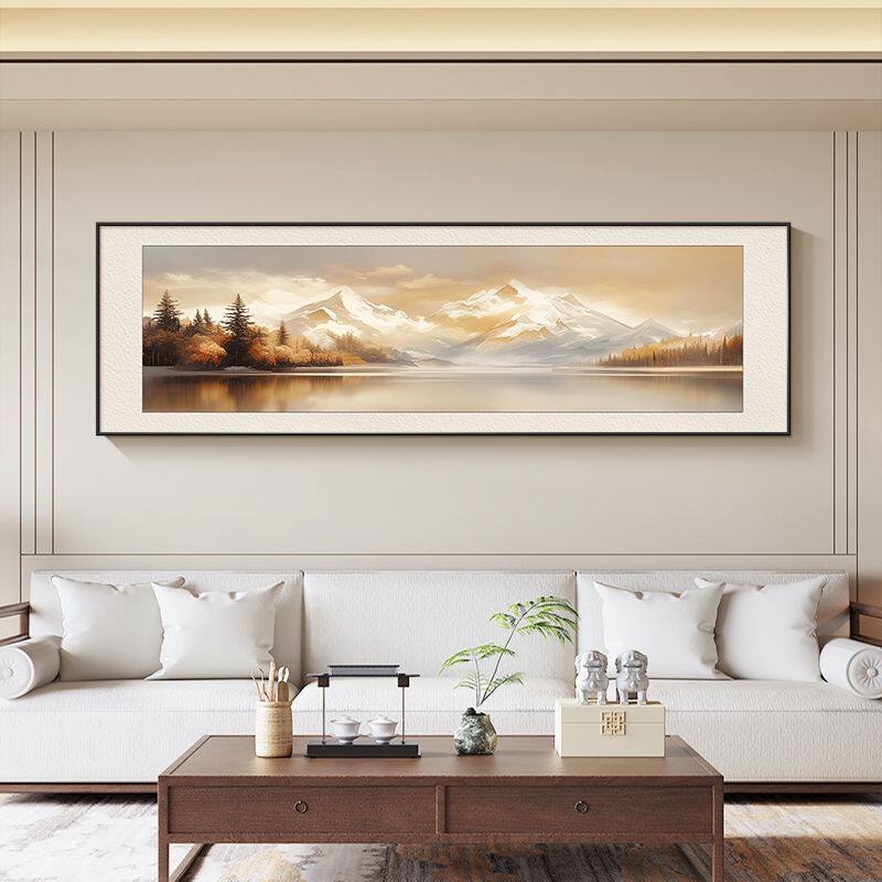 山水画背有靠山高级感挂画大气客厅沙发背景墙装饰画2025新款壁画