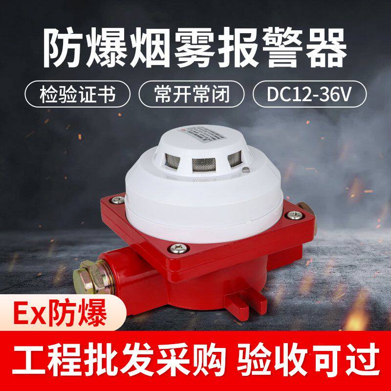 防爆烟雾报警器12V防爆烟感探测器有线开关量24V消防温度感应器