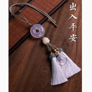 天然玉平安扣髓汽车32725挂件玉石车载车内挂饰后镜新款平安车符