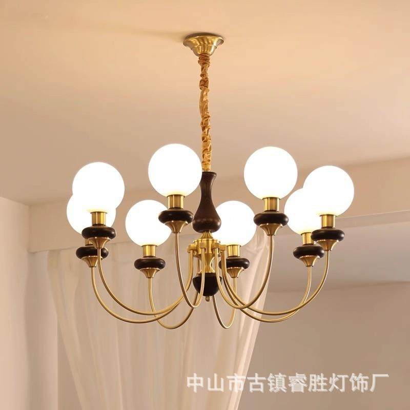 式客厅吊中古风实木卧室法灯美餐式复古厅主灯新灯中83367式魔豆,家装灯饰光源,智能吊灯,淘宝优惠券,粉丝福利购,淘宝优惠卷